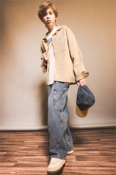 قميص بولو اولادي كم طويل اوفر سايز