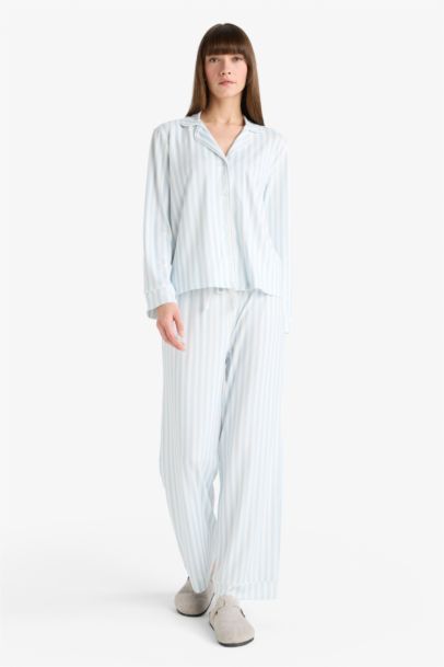 Fall in Love Regular Fit Striped Top Bottoms 2 Piece Pajama Set