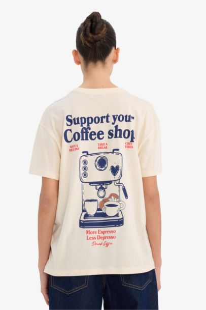 Printed Crew Neck Short Sleeves T-Shirt