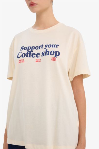 Printed Crew Neck Short Sleeves T-Shirt