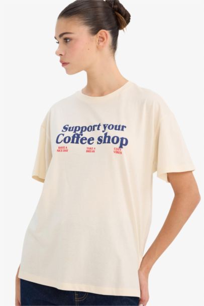 Printed Crew Neck Short Sleeves T-Shirt