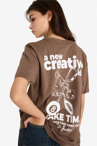 Oversize Fit Printed Crew Neck Short Sleeve T-shirt