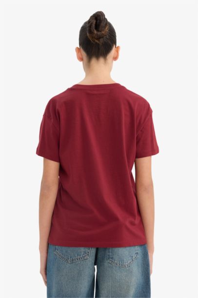 Oversize Fit Printed Crew Neck Short Sleeves T-Shirt