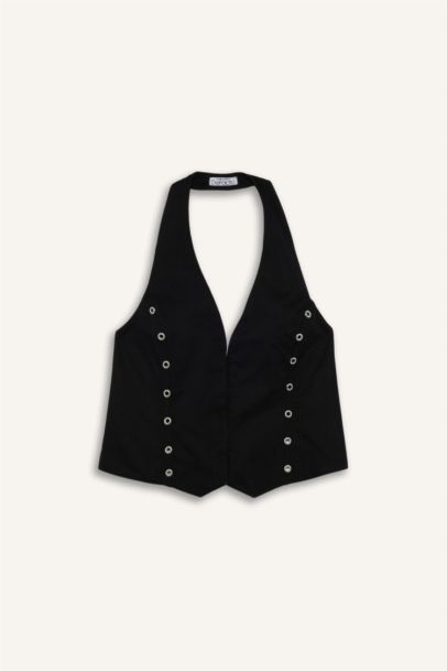Halter Collar Gabardine Vest