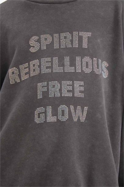 سويت شيرت بناتي اوفر سايز بياخة مستديرة