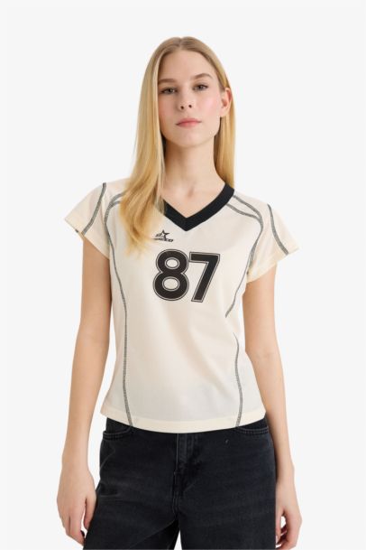 Fitted Printed Long Sleeve T-shirt