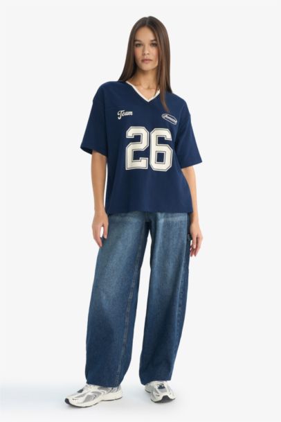 Oversize Fit Printed Short Sleeve T-shirt