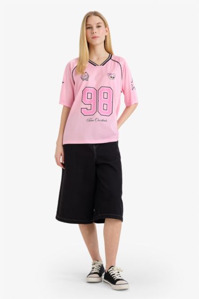 Oversize Fit Printed Short Sleeves T-Shirt