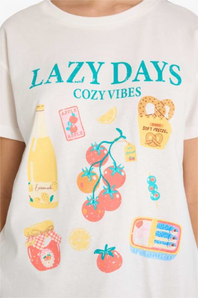 Regular Fit Printed Crew Neck Short Sleeve T-shirt