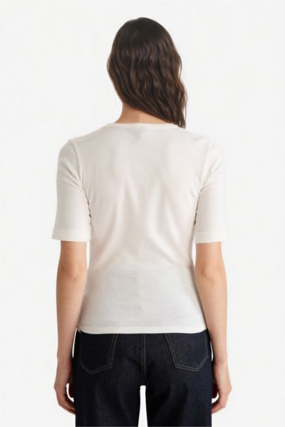 Slim Fit Crew Neck Ribbed Camisole T-Shirt