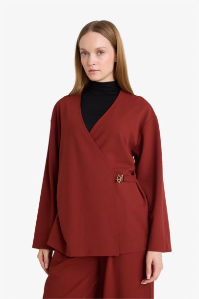 Regular Fit Crepe Long Sleeve Tunic