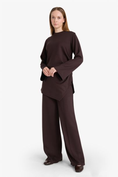 Wide Leg Crepe Trousers