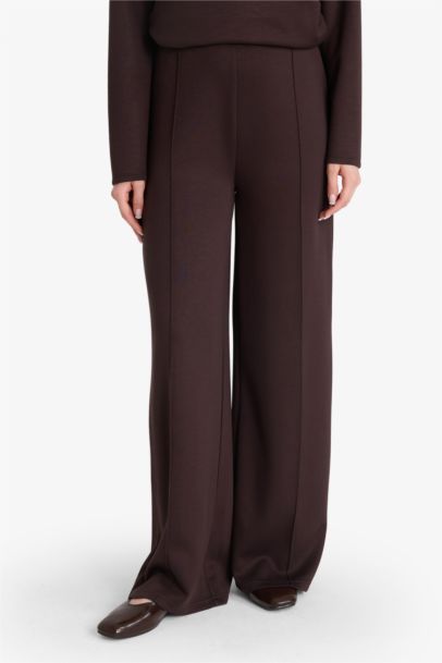Wide Leg Crepe Trousers