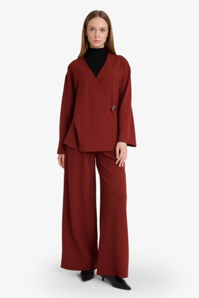 Wide Leg Crepe Trousers