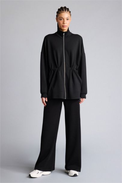 Long Fit Stand Collar Modal Cardigan