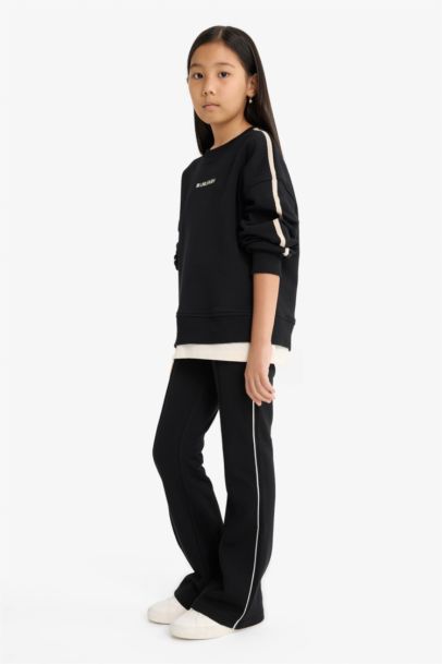 Girl Flare Fit Elastic Waist Sweatpants