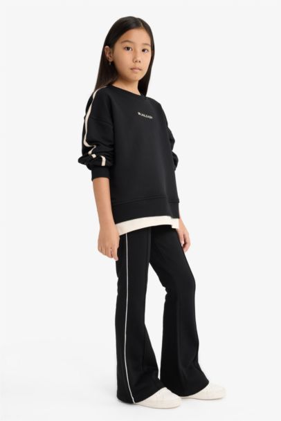 Girl Flare Fit Elastic Waist Sweatpants