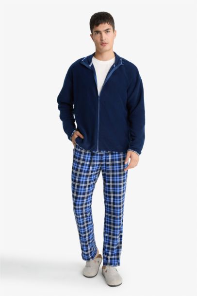 Pantalon de Pyjama à carreaux avec poches en polaire Coupe régulière