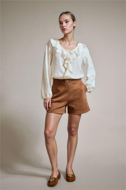 Accessory Details Suede Shorts