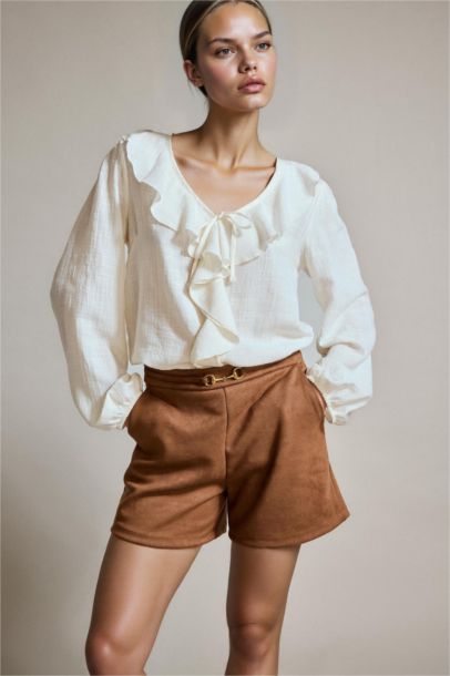 Accessory Details Suede Shorts