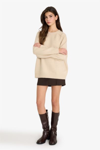 Oversize Fit Crew Neck Pullover