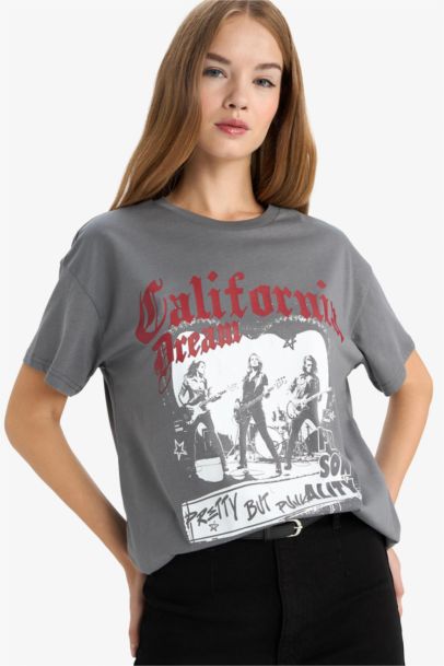 Oversize Fit Crew Neck Printed T-Shirt