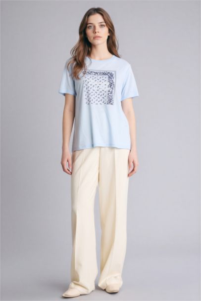 Regular Fit Crew Neck Printed Short Sleeve T-Shirt