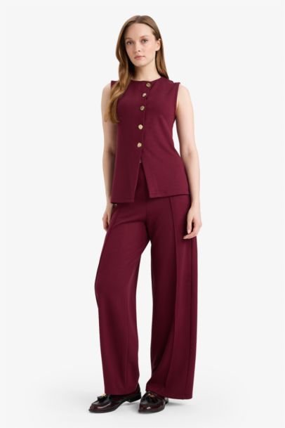 Wide Leg Sweatshirt Fabric Trousers