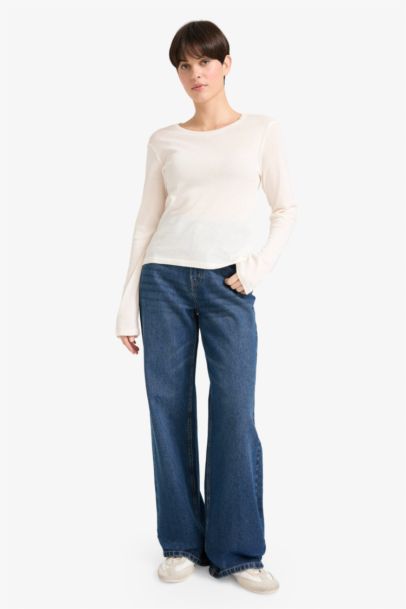 تيشيرت ردن طويل بياخة مستديرة