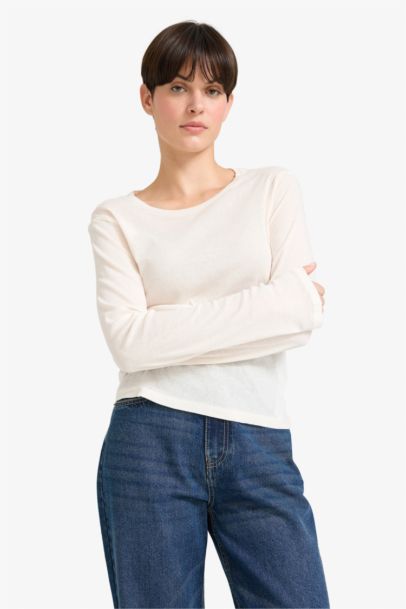 تيشيرت ردن طويل بياخة مستديرة