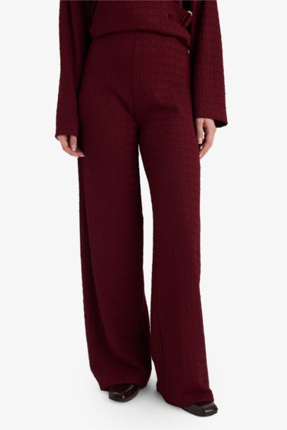 Straight Fit Straight Leg Crepe Trousers