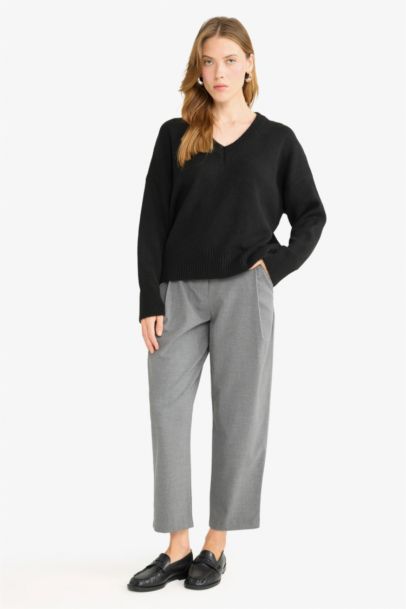 Pull en tricot oversize à col V