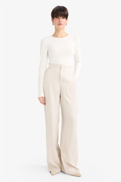Regular Fit With Pockets Satin Trousers