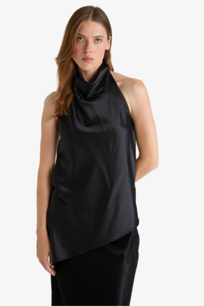 Regular Fit Degaje Neck Sleeveless Blouse
