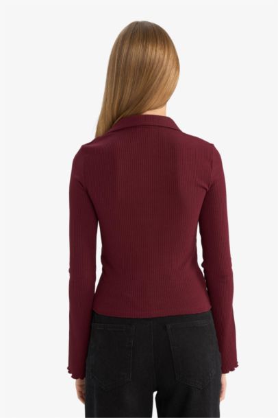 Slim Fit Polo Collar Camisole Cardigan