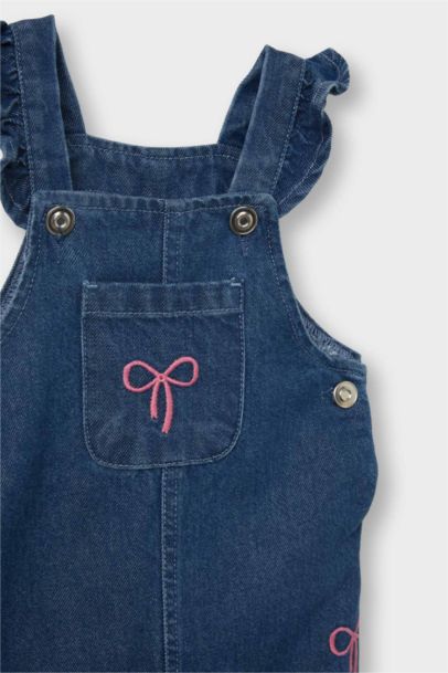 Baby Girl Embroidered Denim Jumpsuit