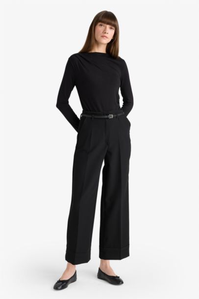 Normal Waist Wide Leg Trousers