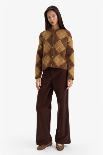 Regular Fit Crew Neck Knitwear Cardigan