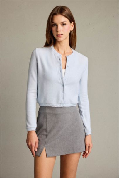 Regular Fit Crew Neck Cardigan