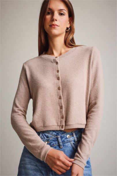 Düğmeli Triko Hırka