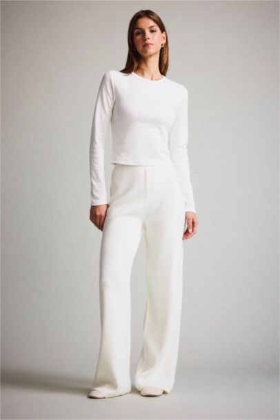 بنطرون قصة مريحة بخصر عالي