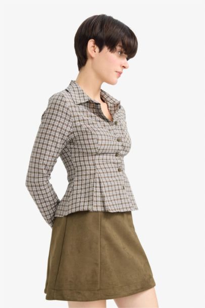 تنوره قصيرة شمواه بقصة A بخصر عادي