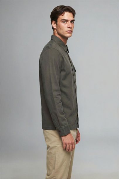 Куртка-рубашка из твила Boxy Fit с воротником поло