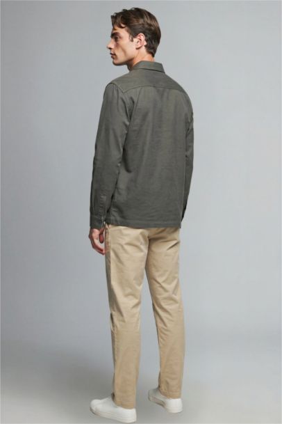 Куртка-рубашка из твила Boxy Fit с воротником поло