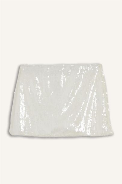 Regular Waist Sequined Mini Skirt
