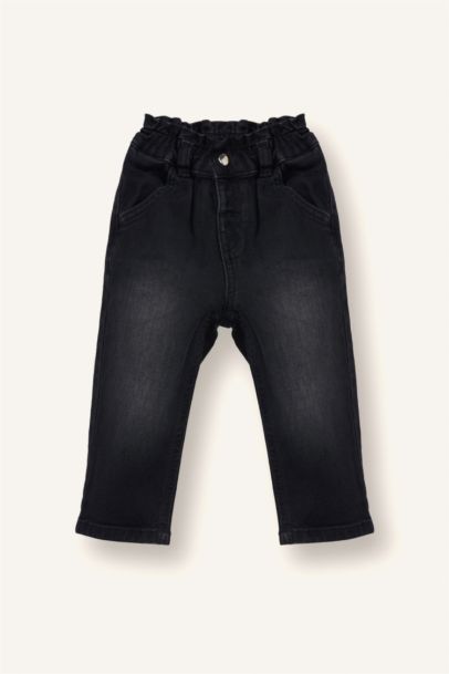 Paperbag İspanyol Paça Jean Pantolon Kız Bebek