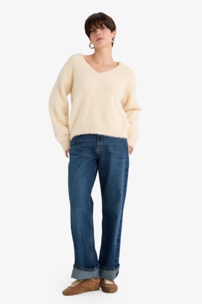 Pull en tricot Oversize à col V