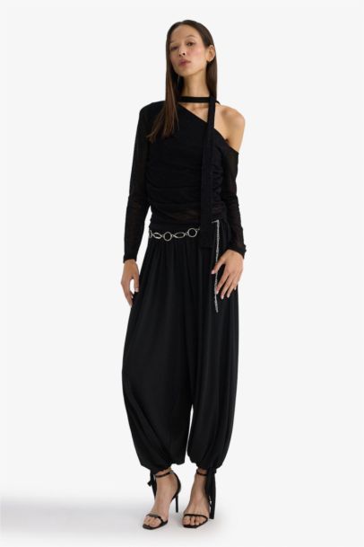 Balloon Fit Regular Waist Standard Length Trousers