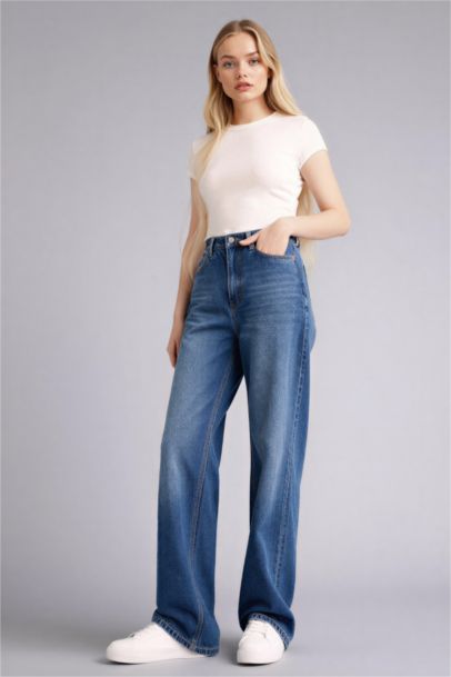 Straıght Fıt Yüksek Bel Jean Pantolon