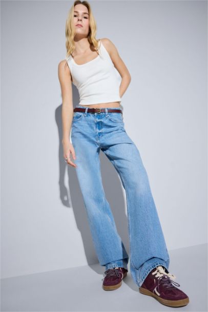 Straight Fit Denim Trousers
